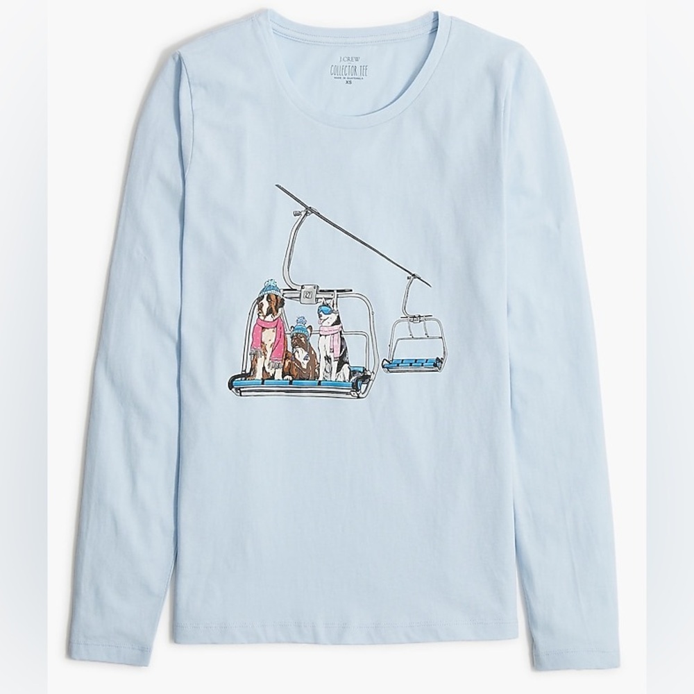 J.Crew Long-sleeve ski lift dogs graphic tee